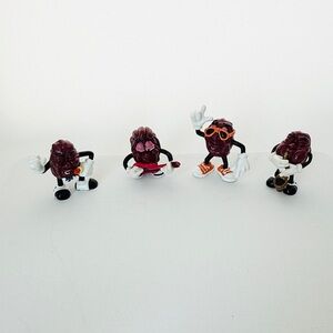 Vintage 1987/1988 California Raisins Figurines - Set of 4 - Music Band VGC